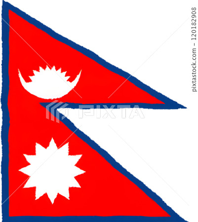 Hand-drawn flag of Nepal. Hand-drawn flag of Nepal. 120182908