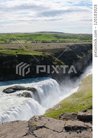 A huge waterfall in southwest Iceland, Europe 120183028