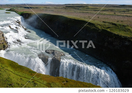 A huge waterfall in southwest Iceland, Europe 120183029