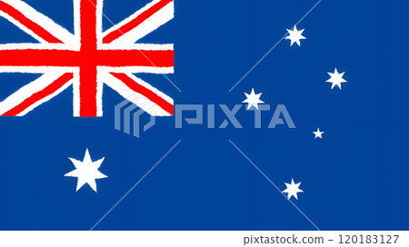 Hand-drawn Australian flag. 120183127