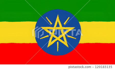 Hand-drawn flag of Ethiopia. Hand-drawn flag of Ethiopia. 120183135