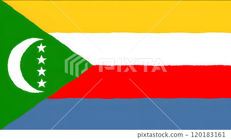Hand-drawn flag of Comoros. 120183161