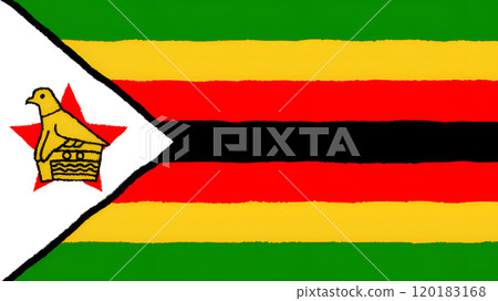 Hand-drawn flag of Zimbabwe. Hand-drawn flag of Zimbabwe. 120183168