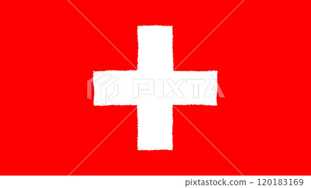 Hand-drawn Swiss flag. 120183169