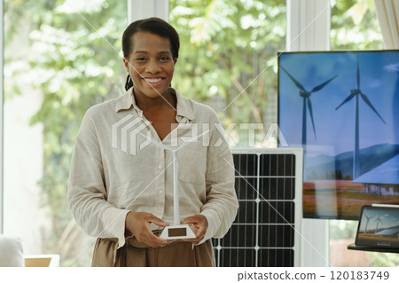 Engineer With Windmill In Office 120183749