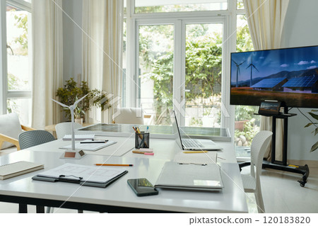 Workplace Of Engineers In Modern Office Workplace Of Engineers In Modern Office 120183820