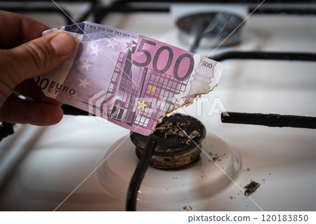 High natural gas prices. Burning money on the gas stove High natural gas prices. Burning money on the gas stove 120183850