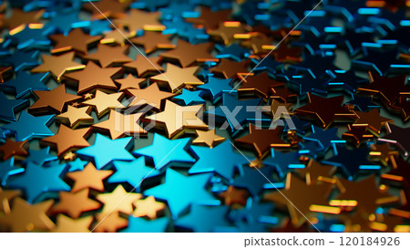 Shimmering Starry Spectrum: A Dance of Gold and Blue Shimmering Starry Spectrum: A Dance of Gold and Blue 120184926