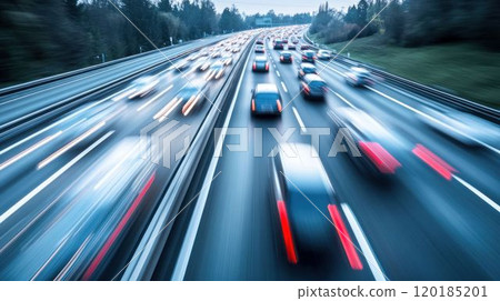 Blurry Night Traffic on Highway 120185201