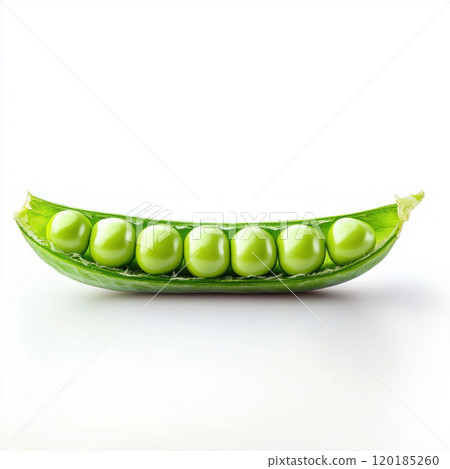 Fresh Green Peas in Open Pod Isolated on White Background Fresh Green Peas in Open Pod Isolated on White Background 120185260