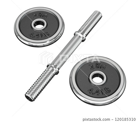 Parts of cast iron chrome Adjustable Dumbbel, rod and weight plates 120185310