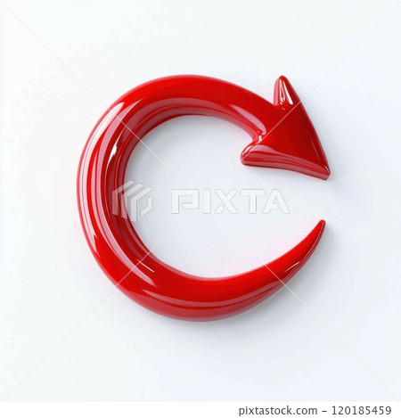 Red 3D Arrow Turning Right 120185459