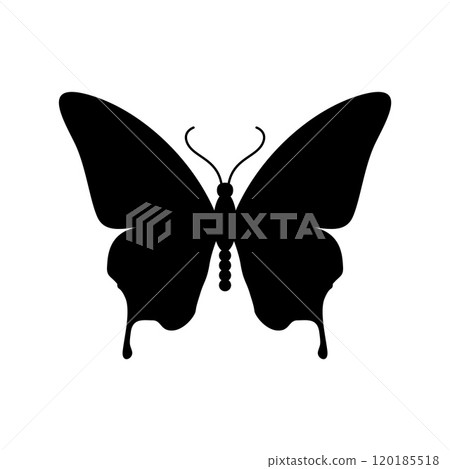 Butterflies silhouette black isolated on white background Butterflies silhouette black isolated on white background 120185518