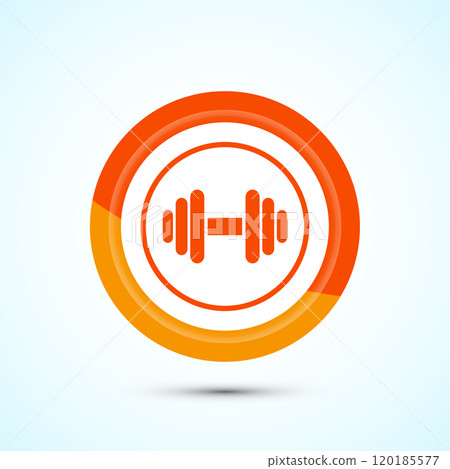 Dumbbell icon design for fitness, gym, exercise, weightlifting. Button Design Dumbbell icon design for fitness, gym, exercise, weightlifting. Button Design 120185577