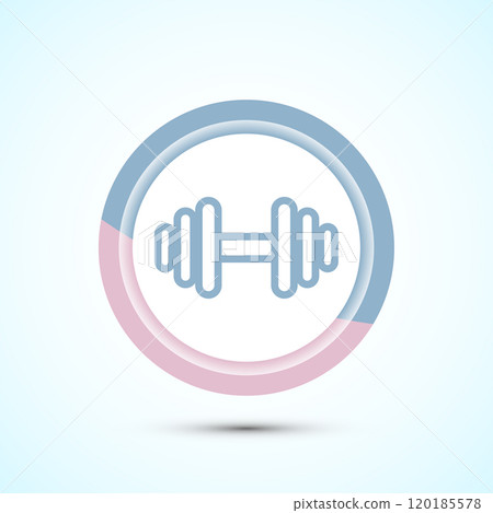 Dumbbell icon design for fitness, gym, exercise, weightlifting. Button Design Dumbbell icon design for fitness, gym, exercise, weightlifting. Button Design 120185578