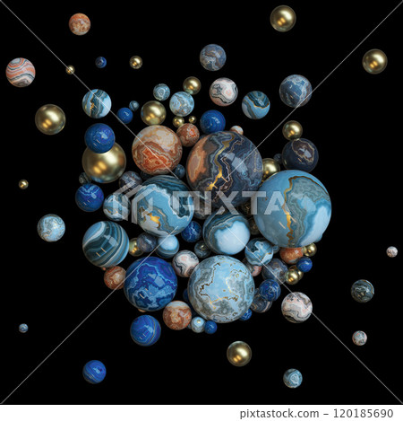 Decorative background of marble spheres. 120185690