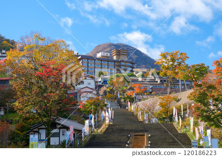 Ikaho in autumn, Ikaho Onsen Stone Steps Street, Shibukawa City, Gunma Prefecture 120186223