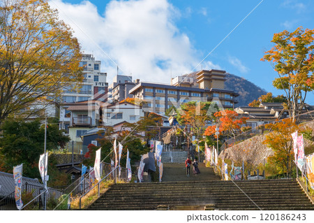 Ikaho in autumn, Ikaho Onsen Stone Steps Street, Shibukawa City, Gunma Prefecture 120186243