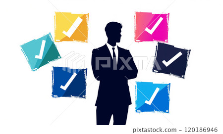 人形圖示剪影商人檢查確認 120186946