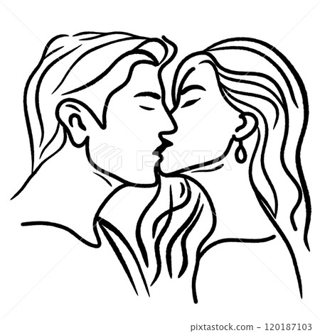 a man and a woman kissing, Hand drawn New Years Eve Celebration party graphic illustration isolated on white background color editable a man and a woman kissing, Hand drawn New Years Eve Celebration party graphic illustration isolated on white background color editable 120187103