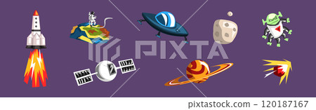 Outer Space and Universe Object and Item Vector Set 120187167