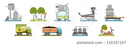 Olive Oil Production with Fruit Harvesting and Liquid Fat Extraction Vector Illustration Set Olive Oil Production with Fruit Harvesting and Liquid Fat Extraction Vector Illustration Set 120187187