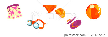 Swimmer Object and Accessory for Swimming Vector Set Swimmer Object and Accessory for Swimming Vector Set 120187214