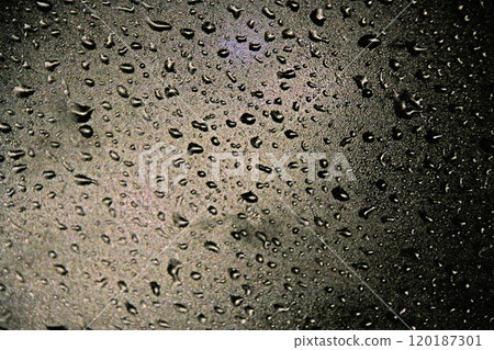 Car window glass on a rainy day Car window glass on a rainy day 120187301
