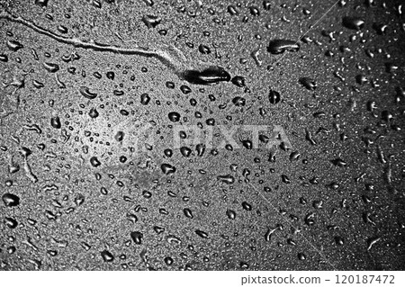 Car window glass on a rainy day 120187472