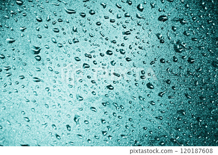 Car window glass on a rainy day 120187608