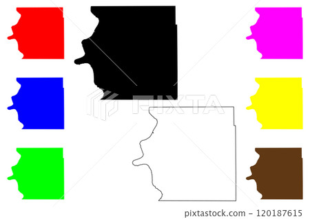 Brule County, State of South Dakota (U.S. county, United States of America, USA, U.S., US) map vector illustration, scribble sketch map 120187615