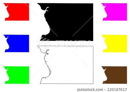 Campbell County, State of South Dakota (U.S. county, United States of America, USA, U.S., US) map vector illustration, scribble sketch map 120187617