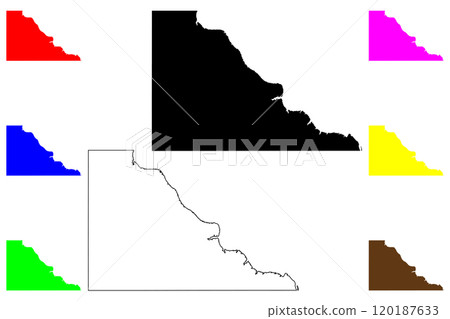 Gregory County, State of South Dakota (U.S. county, United States of America, USA, U.S., US) map vector illustration, scribble sketch map 120187633