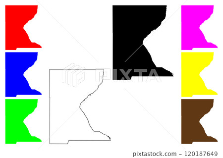 Roberts County, State of South Dakota (U.S. county, United States of America, USA, U.S., US) map vector illustration, scribble sketch Roberts map 120187649
