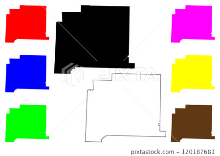 Carroll County, State of Tennessee (U.S. county, United States of America, USA, U.S., US) map vector illustration, scribble sketch Carroll map 120187681