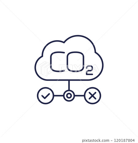 carbon management icon, reducing co2 gas emission carbon management icon, reducing co2 gas emission 120187804