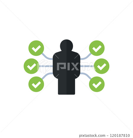 skills, capability icon on white, flat design skills, capability icon on white, flat design 120187810