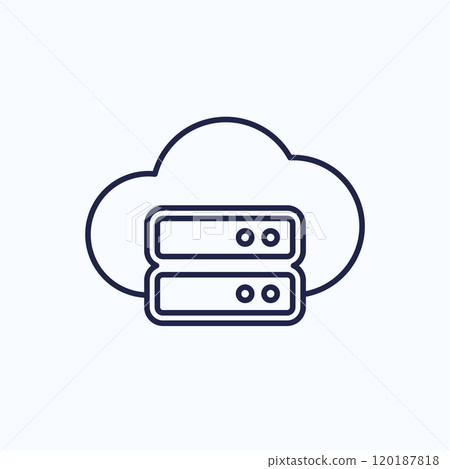 cloud storage line icon on white 120187818