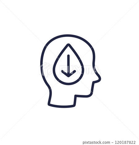 dehydration line icon with a human head dehydration line icon with a human head 120187822