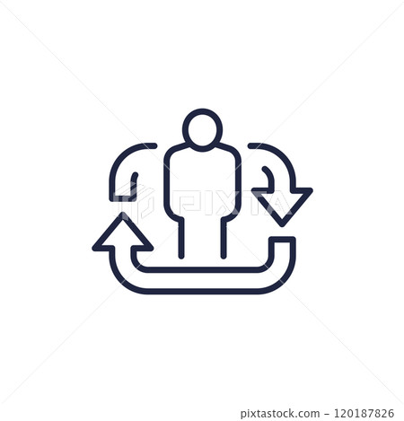 client retention line icon, vector 120187826
