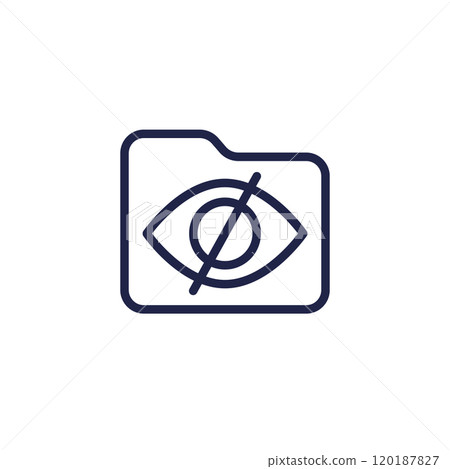 hidden folder line icon on white 120187827