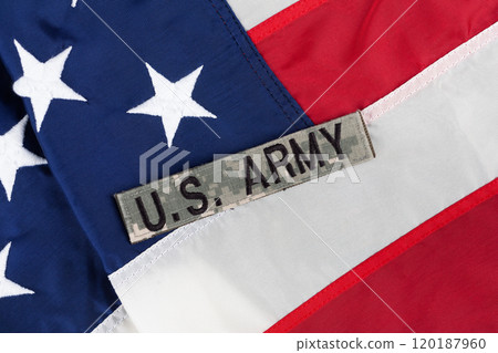 US ARMY Branch Tape on national USA flag 120187960