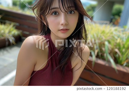 眼神溫柔、衣著自然的女人 120188192