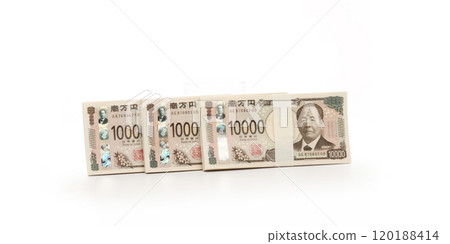 一捆 10,000 日元紙幣,新紙幣,澀澤英一 一捆 10,000 日元紙幣,新紙幣,澀澤英一 120188414