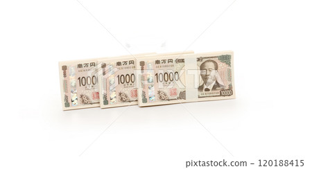 一捆 10,000 日元紙幣,新紙幣,澀澤英一 一捆 10,000 日元紙幣,新紙幣,澀澤英一 120188415