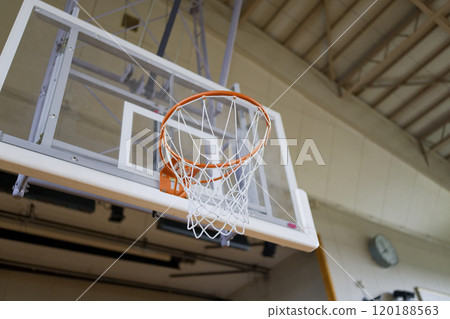 Gymnasium and basketball goals Gymnasium and basketball goals 120188563