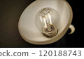 Close-up of a Vintage Light Bulb in Dim Lighting Highlighting Its Details 120188743