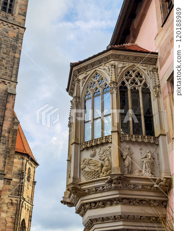 Beautiful balcony of a house in the old Bavarian city of Nuremberg 120188989