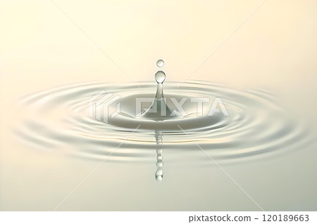 Gentle water surface ripple artwork in soft ivory colors 120189663