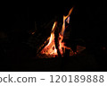 Quietly burning bonfire 120189888
